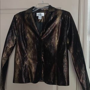 Black and Gold Vintage Leopard Print Jacket